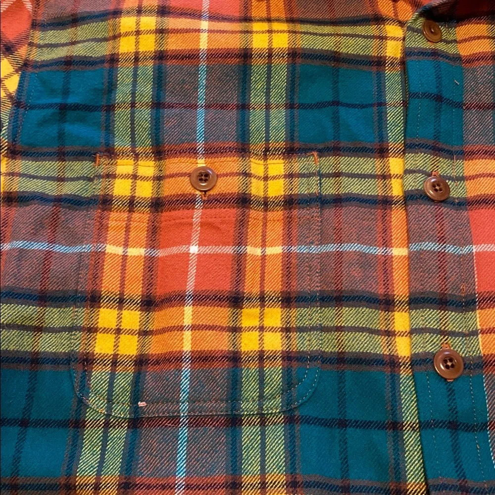J Crew Cotton Mid Weight Flannel Double Brushed Slim Plaid Tartan LARGE FA21